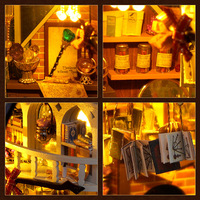Hamaileon Kit de Diorama Personnalisé Scène de Restaurant, Salle à Manger Magique, Puzzle 3D en Bois DIY, Lustre LED Chaleureux, Cadeau pour Adultes