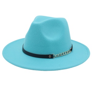 Sombrero Fedora de Caballero Shanghai Beach con Ala Ancha, Lana Suave, Estilo Casual Moderno para Exportación, Nuevo con Cadena y Cinturón - Product Image 3