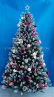 7 ft. Pré-Éclairé Sapin Naturel Artificielle Arbre De Noël avec Super-Tech Blanc Chaud Lumières pour la maison et de mariage de vacances
