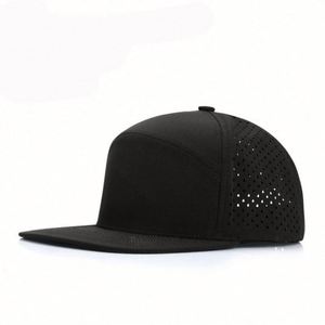 Casquette de baseball de sport d'extérieur de haute qualité, imperméable, avec trous découpés au laser, casquette snapback à 7 panneaux - Product Image 4