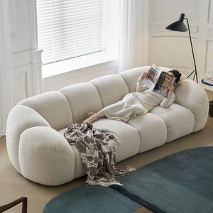 ファブリックソファ フレンチレトロ クリームスタイル デザイナーズ ホテル 民泊 アパート ヴィラ向け カスタマイズ可能 家具 - Product Image 2