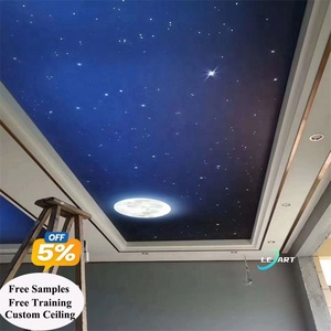 <span class=keywords><strong>Plafond</strong></span> tendu LeArt Cielo Raso en PVC avec panneau d'accès et impression ciel étoilé pour chambre à coucher - Product Image 1
