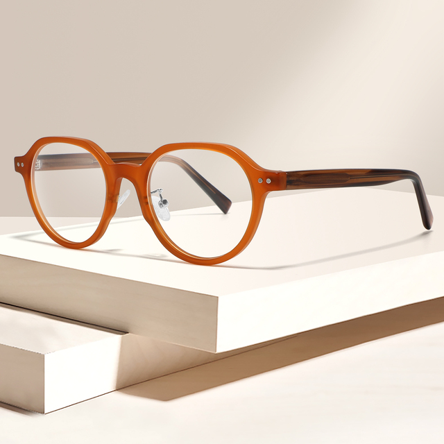 2024 2025 Latest Good Quality Round Frame Acetate TR90 Eyeglasses Blue Light Men Women Optical Glasses