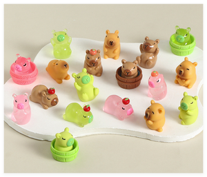 Hada suculenta miniatura pequeña estatuilla resina de dibujos animados <span class=keywords><strong>3D</strong></span> Capybara Animal figura chico bañera ducha suerte ciego misterio bolsa juguete - Product Image 5
