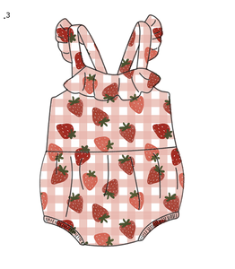 Zs2024 été <span class=keywords><strong>fraise</strong></span> imprimer <span class=keywords><strong>maillot</strong></span> <span class=keywords><strong>de</strong></span> <span class=keywords><strong>bain</strong></span> pour filles enfants jupe justaucorps bébé fille bulle barboteuse - Product Image 5