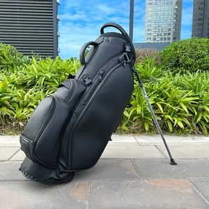 Logo personnalisé broderie sacs de golf pochette en cuir PU blanc support de golf sac avec 5 séparateurs complets