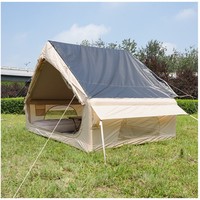 Tente Gonflable Ridge 63, Épaisse et Plate, pour Camping Extérieur, avec Rideau de Plafond Extensible, Cabine Pare-Soleil en Tissu Oxford Noir, Quatre Saisons