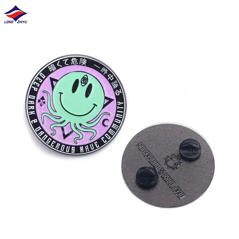 Longzhiyu signe du zodiaque broche fabricant en gros en relief étoiles broches logo personnalisé badge broche sur les vêtements