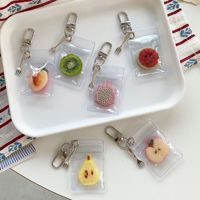 Zomerse frisse meisjesachtige hartvormige telefoonhanger fruit sleutelhanger appel perzik peer watermeloen kleine vork hanger voor dagelijkse handtas styling