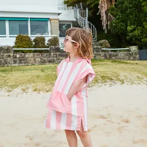 सर्फ बच्चों ने माइक्रोफाइबर त्वरित सुखाने वाले पोंचो समुद्र तट तौलिया लड़कियों के लिए शीर्ष गुणवत्ता वाले हुक