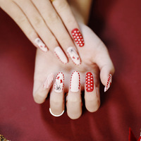 Faux ongles réutilisables BIN pour les fêtes, ongles artificiels en gel souple faits à la main, vente en gros, ongles à presser pour l'hiver et Noël