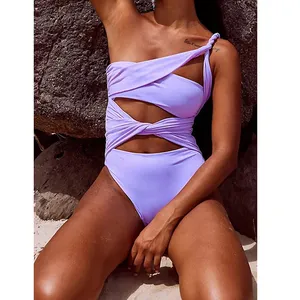 Custom Logo Woman Luxury Crochet Swimsuits Fashion 1 Piece Swimwear Bathing Suits For Women