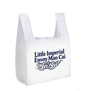 Sacs de transport gilet fort blanc noir bleu rouge plastique polythène gilet Style sacs à provisions prix compétitif - Product Image 1