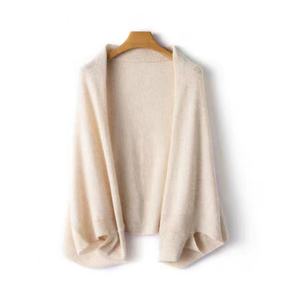 Pure <b>Wool</b> Small <b>Waistcoat</b> with Shoulder Pads Loose Large Size Knitted Shawl for Spring Autumn Winter New Style Slimming Look - Product Image 1