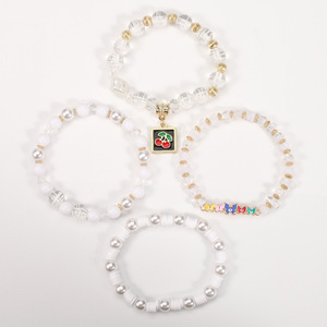 Fashion Jewelry <b>Beaded</b> <b>Bracelets</b> Set Cherry Butterfly <b>Charm</b> Women's Gift Made In China - Product Image 3