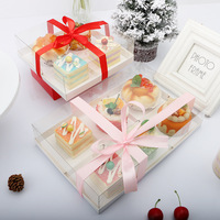 Boîte d'emballage transparente personnalisée pour la cuisson des beignets, boîte de gâteau de pâtisserie, rouleau de gâteau, boîte-cadeau de pâtisserie flocon de neige