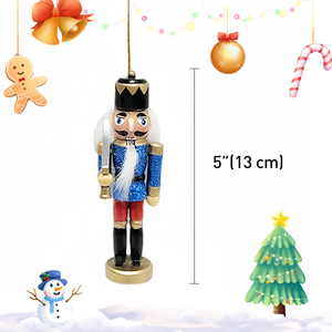 Pequeño rey de madera Cascanueces <span class=keywords><strong>soldado</strong></span> 3/S adorno colgante de <span class=keywords><strong>Navidad</strong></span> adornos navideños elegantes <span class=keywords><strong>figura</strong></span> ornamento - Product Image 3