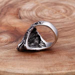 Fabrik Großhandel Cool Herren 18 Karat vergoldet Edelstahl Wikinger <span class=keywords><strong>Wolf</strong></span> Kopf Fingerring für Männer HipHop Retro Tiers chmuck - Product Image 6