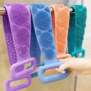 Body <b>Sponge</b> Silica Gel Back Brushes <b>Bath</b> Towels Scrubber Rubbing Back Peeling Massage Shower Belt Extended Skin Clean - Product Image 1