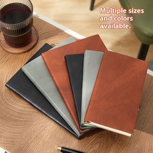 Cuaderno de Tapa Dura de Cuero Suave Nubuck A5, Papel Libre de Ácido, Líneas Horizontales, Bloc de Notas para Oficina y Negocios - Product Image 3