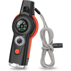 Wholesale 7in1 Outdoor Multifunctional Survival Kit <b>Camping</b> <b>Hiking</b> Whistle Flashlight Thermometer Magnifying Glass - Product Image 2
