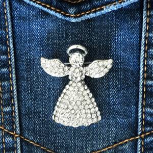 Fabricage Strass Hoed Spelden Custom Fashion Metal Ambachten Broche Kristallen Pinnen Revers Religieuze Beschermengel <span class=keywords><strong>Pin</strong></span> Voor Kleding - Product Image 4