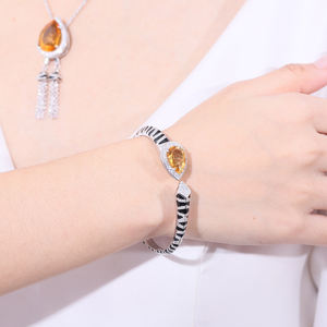 C9646 경쟁력있는 가격 디자이너 보석 천연 보석 청키 서양 보석 여성 925 스털링 실버 팔찌 - Product Image 5