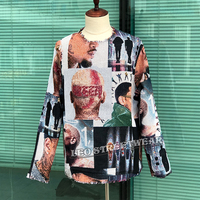 Pull Jacquard Tendance Effet Vieilli Style Tapisserie Personnalisé Rapper Chris Brown – Couverture Tapisserie Vêtement Pulls d'Hiver en Coton pour Hommes