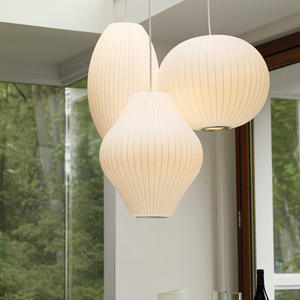 Lampes de lustre en tissu de soie pour salle à manger, style vintage, chambre à coucher, style japonais créatif Wabi Sabi, lampes suspendues en tissu - Product Image 2