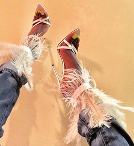 Drop Shipping Plus scarpe da donna 44 taglia Open Toe <span class=keywords><strong>tacchi</strong></span> alti <span class=keywords><strong>tacchi</strong></span> a spillo scarpe <span class=keywords><strong>con</strong></span> <span class=keywords><strong>piume</strong></span> - Product Image 5
