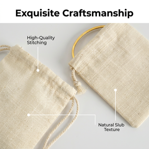 Pochettes en coton et lin personnalisées avec cordon de serrage, impression de logo, sacs cadeaux recyclables pour bijoux et petits articles - Product Image 3