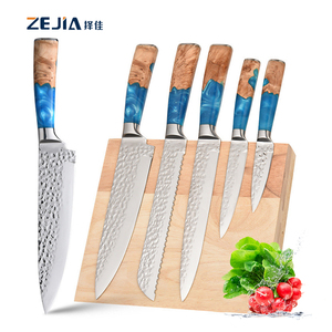 Juego de <span class=keywords><strong>cuchillos</strong></span> de cocina de acero inoxidable, juego de <span class=keywords><strong>cuchillos</strong></span> de chef <span class=keywords><strong>con</strong></span> mango de resina azul <span class=keywords><strong>con</strong></span> imán y soporte para <span class=keywords><strong>cuchillos</strong></span>, gran oferta, 6 uds. - Product Image 1
