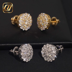 Aretes CHOYUE de Plata Esterlina 925 con Baño de Rodio, Diamante Cultivado en Laboratorio con Corte Brillante, Certificado IGI, Diseño de Flor de Sol, Unisex, para Boda - Product Image 6