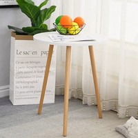 Table d'appoint ronde en bois massif contemporaine Dishi, meubles pour la maison, pour salle à manger, bar, chambre à coucher, table de chevet ou coin salon
