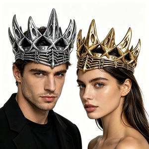 Couronne Gothique Rétro Noire Style Corbeau pour Costume de Cosplay Roi/Roière, Coiffe en Alliage Métallique 50g Unisexe - Product Image 1