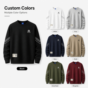 Sudadera de Cuello Redondo <span class=keywords><strong>para</strong></span> <span class=keywords><strong>Hombre</strong></span> con Logotipo Personalizado al por Mayor, 280g, Poliéster, Felpa, Estilo Casual <span class=keywords><strong>para</strong></span> Primavera y Otoño, Sudadera OEM - Product Image 3