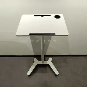 New Design Modern Home Office School Ergonomic Laptop Table Gas Lifting Mobile Sit Stand Desk Pneumatic Height Adjustable Desk