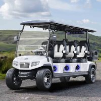 Voiturette de golf électrique HDK Ranger 6+2 Plus pour huit passagers, avec batterie au lithium, pour les communautés et les terrains de golf