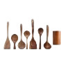 Acacia Wood Kitchenware Set 9 Pieces Heat Resistant Cooking Utensils With Holder For Home Use - Product Image 5