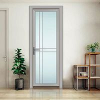 Nouvelles portes battantes en verre trempé double couche en alliage titane-magnésium 1.4, sur mesure pour salles de bain et cuisines