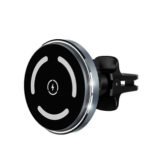15w Qi Standard Magnetic Absorber Car Wireless Charger Car Mount Mobile Phone Holder Magsafe Stand For Iphone