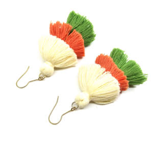 أقراط شرابة صغيرة بتصميم عقدة من اليشم الأسود، تصميم كلاسيكي عصري للأطفال، مطلية بالفضة والذهب الوردي، صديقة للبيئة وعالية الجودة - Product Image 4