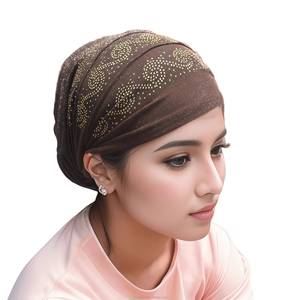 Pañuelo islámico musulmán para mujer, de color liso, con capa interior de acrílico, ecológico y transpirable. - Product Image 5