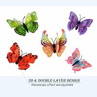Autocollant adhésif 3D papillon SIEHNY pour décorations murales et gâteaux, fête d'anniversaire, amovible, rose, pour bougies et artisanat