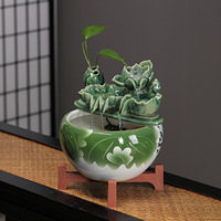 Fontaine d'eau suspendue de style chinois, fontaine à circulation d'eau, décoration de bureau pour attirer la prospérité, salon, bureau