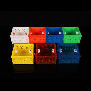 Boîte de jonction <span class=keywords><strong>murale</strong></span> électrique en PVC de type carré 86*86*50/38mm, blanche, bleue, rouge, pour raccords de conduits, assemblable - Product Image 2