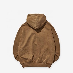 Fornitore di abbigliamento personalizzato 500gsm pesi massimi Vintage acido 100% cotone mezza faccia maschera con cappuccio polsini a costine con cappuccio con Zip piena - Product Image 2