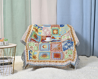 Tapisserie murale personnalisée, couverture décorative pour canapé et lit, couverture en coton tissée jacquard vintage classique