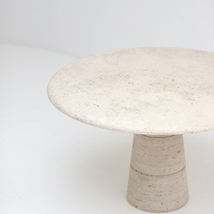 Table à manger ronde en travertin sculpté à la main, table de conférence de style scandinave, prix de gros - Product Image 5