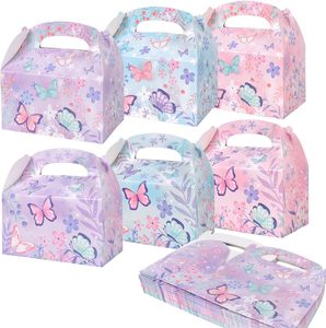 Caja de regalo de fiesta de té de Primavera de mariposa rosa, portador de dulces con temática Floral, caja de papel de mano para regalos y favores de fiesta - Product Image 5